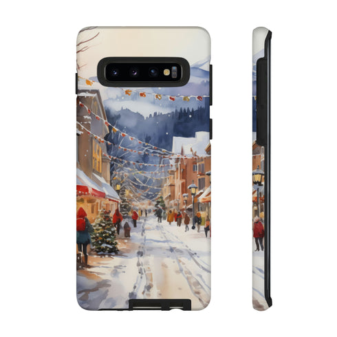 Bustling Victorian Christmas Market - Impact Resistant Phone Case Samsung Galaxy S10 Matte